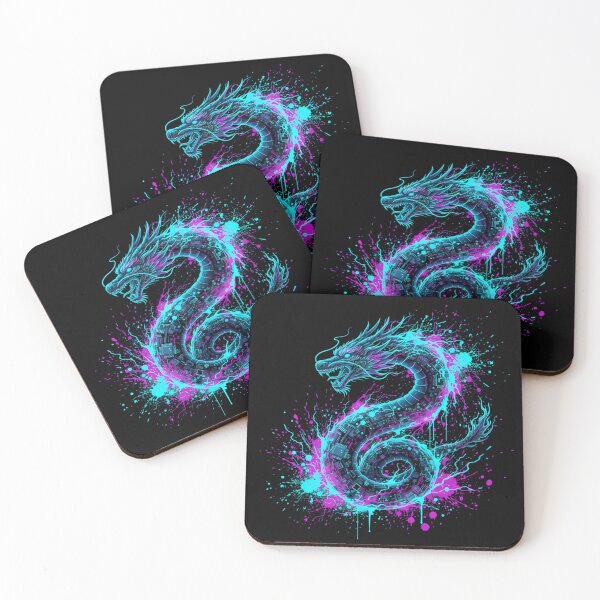 Item preview, Digital Dragon - Neon Pixel Storm & Data Flow designed and sold by ImpactVibe.