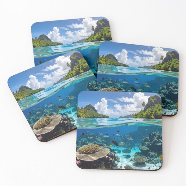 Item preview, Exotic tropical lagoon – Immersive underwater landscape designed and sold by Schoenenwald — Art Japonais, Zen & Nature.