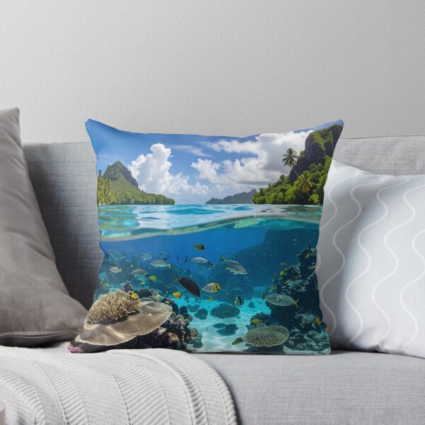 Item preview, Exotic tropical lagoon – Immersive underwater landscape designed and sold by Schoenenwald - Illustrations Uniques et Originales.