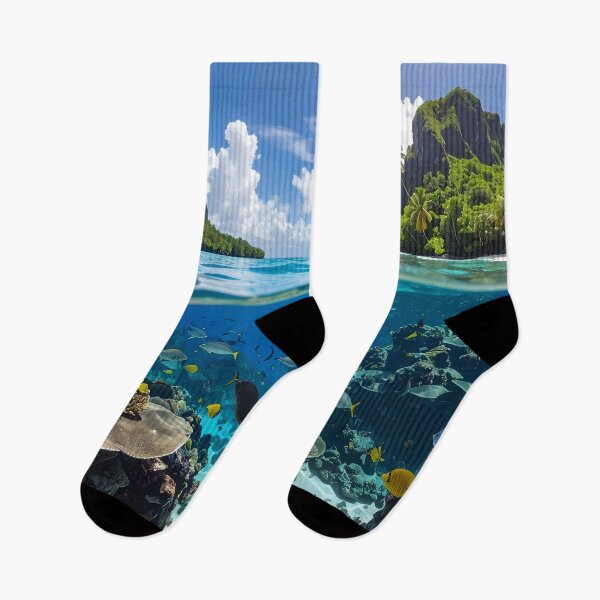 Item preview, Exotic tropical lagoon – Immersive underwater landscape designed and sold by Schoenenwald - Illustrations Uniques et Originales.