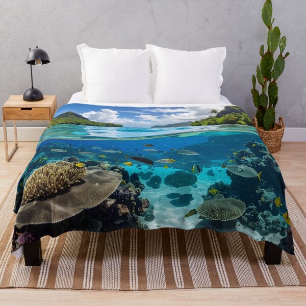 Item preview, Exotic tropical lagoon – Immersive underwater landscape designed and sold by Schoenenwald - Illustrations Uniques et Originales.
