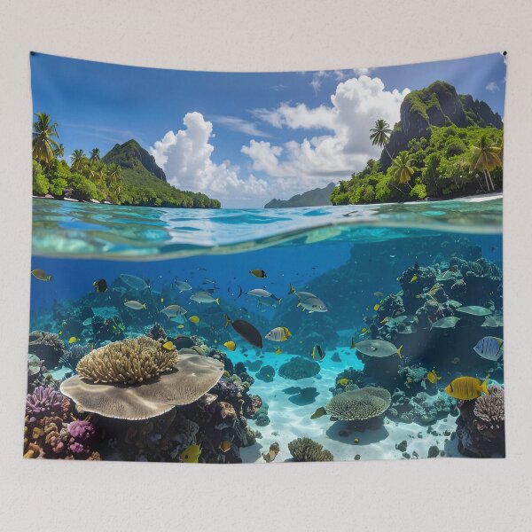 Item preview, Exotic tropical lagoon – Immersive underwater landscape designed and sold by Schoenenwald — Art Japonais, Zen & Nature.