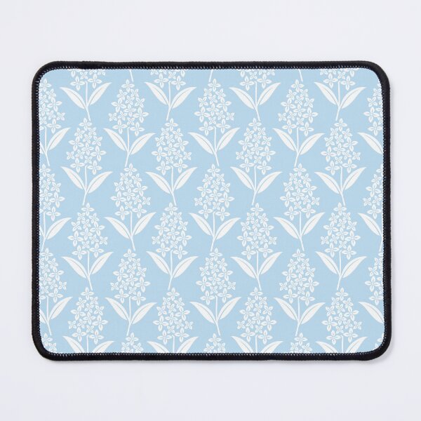 Item preview, Lilac flowers botanical floral in White on Pale Sky Blue  designed and sold by EliveraDesigns.