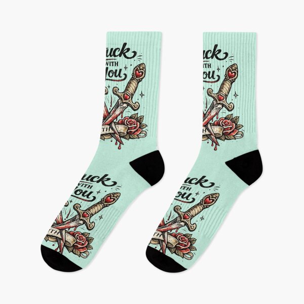 Item preview, Stuck With You – Retro Valentine Tattoo Daggers & Roses – Black & Red AI Art designed and sold by Cleora Visuals.