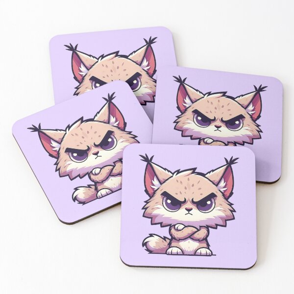 Item preview, Grumpy Cute Lynx - Funny Iberian Bobcat Cartoon designed and sold by GREENZ0NE.