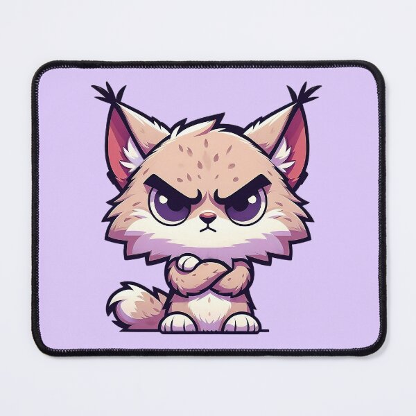 Item preview, Grumpy Cute Lynx - Funny Iberian Bobcat Cartoon designed and sold by GREENZ0NE.