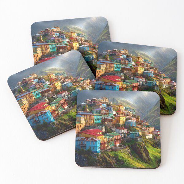 Item preview, Colorful Houses Nestled on a Mountain Slope designed and sold by Artessie.
