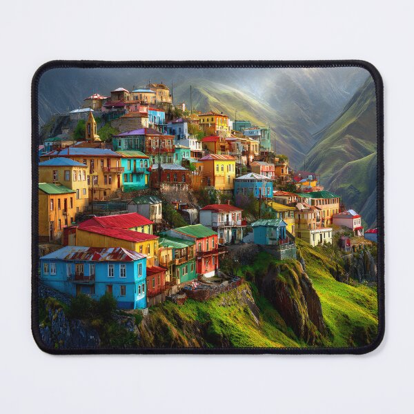 Item preview, Colorful Houses Nestled on a Mountain Slope designed and sold by Artessie.