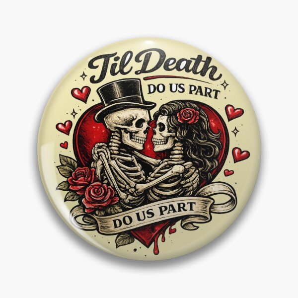 Item preview, Til Death Do Us Part Skeleton Lovers – Gothic Valentine Tattoo Style AI Art designed and sold by Cleora Visuals.