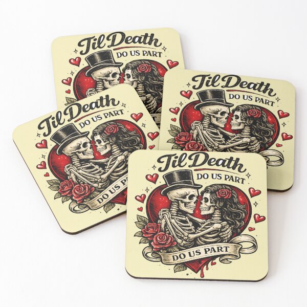 Item preview, Til Death Do Us Part Skeleton Lovers – Gothic Valentine Tattoo Style AI Art designed and sold by Cleora Visuals.