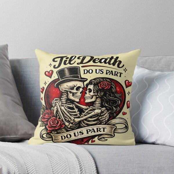 Item preview, Til Death Do Us Part Skeleton Lovers – Gothic Valentine Tattoo Style AI Art designed and sold by Cleora Visuals.