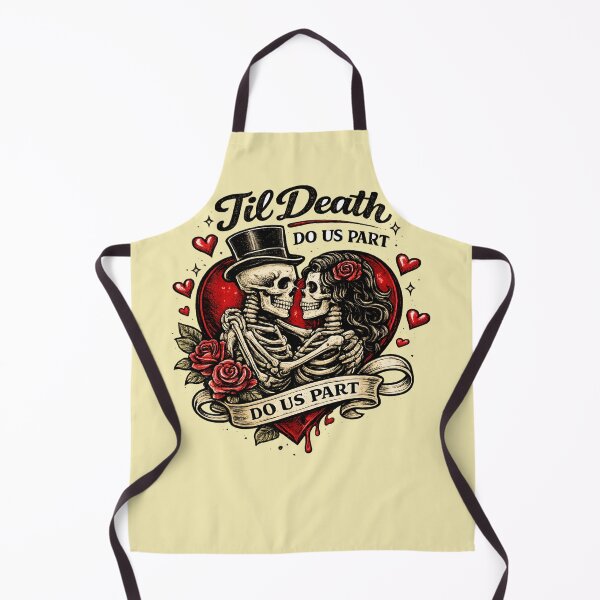 Item preview, Til Death Do Us Part Skeleton Lovers – Gothic Valentine Tattoo Style AI Art designed and sold by Cleora Visuals.