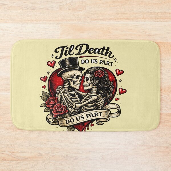 Item preview, Til Death Do Us Part Skeleton Lovers – Gothic Valentine Tattoo Style AI Art designed and sold by Cleora Art .