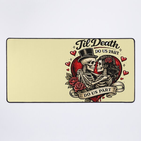 Item preview, Til Death Do Us Part Skeleton Lovers – Gothic Valentine Tattoo Style AI Art designed and sold by Cleora Visuals.