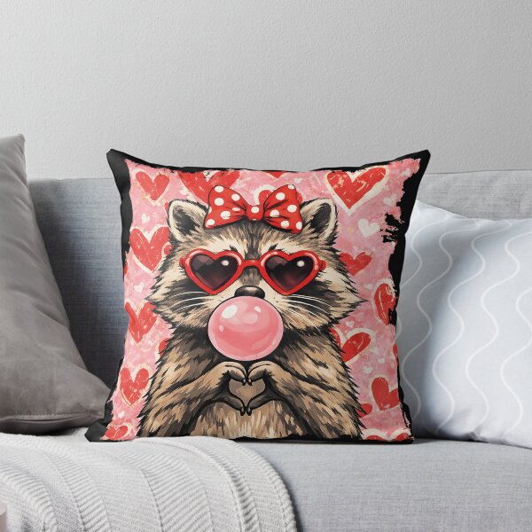 Item preview, Vintage Funny Valentine Raccoon Lover Heart XOXO designed and sold by gear-posters.