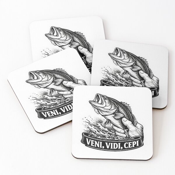 Item preview, Veni Vidi Cepi – Vintage Fishing Tattoo Black and White Design designed and sold by SVALANART.