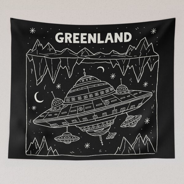 Item preview, Greenland Underground Alien Mothership Retro Sci-Fi designed and sold by zzz888.