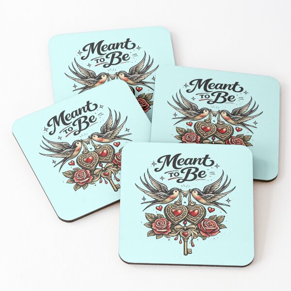 Item preview, Meant To Be – Retro Valentine Swallows & Heart Lockets – Vintage Tattoo Style AI Art designed and sold by Cleora Art .