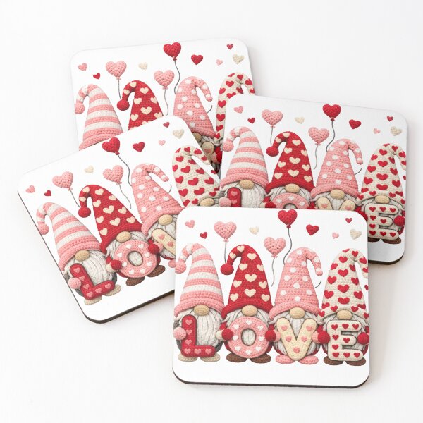 Item preview, Valentine Gnome Love Design with Hearts and Cozy Knit Style designed and sold by tamoora.