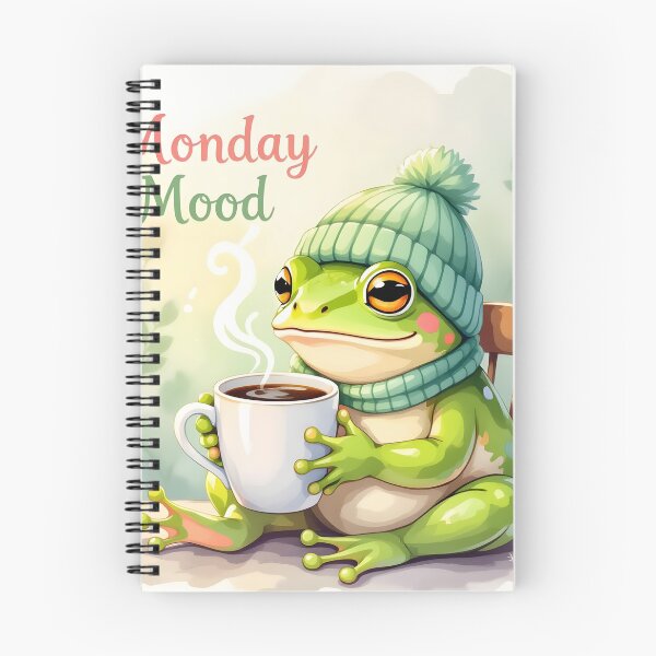Item preview, Relatable Monday Mood Frog Drinking Coffee designed and sold by KonTagDesign.
