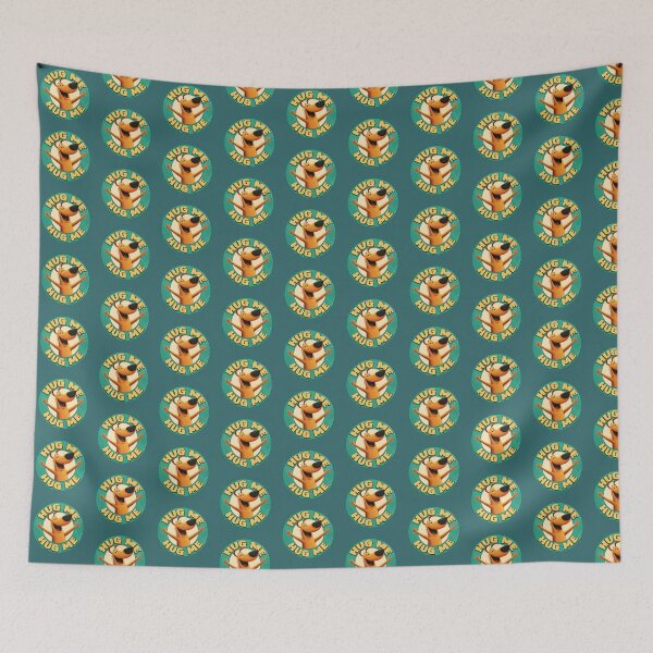Item preview, Hug Me Badge Cartoon Dog (Teal) designed and sold by M&A Design House.