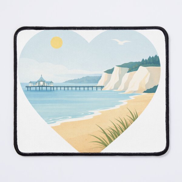 Item preview, Sea in the heart – Tranquil coastal scene with beach & chalk cliffs designed and sold by FrenchieFever.