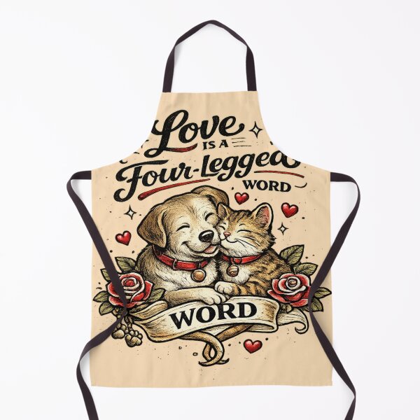 Item preview, Love Is a Four-Legged Word – Retro Valentine Dog & Cat AI Line Art designed and sold by Cleora Art .