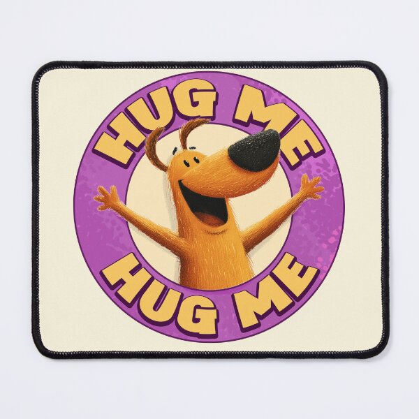 Item preview, Hug Me Badge Cartoon Dog (Pink) designed and sold by M&A Design House.