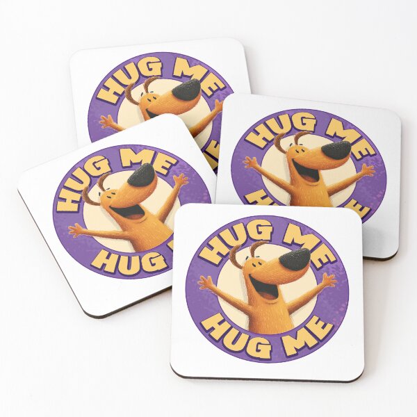 Item preview, Hug Me Badge Cartoon Dog (Purple) designed and sold by M&A Design House.
