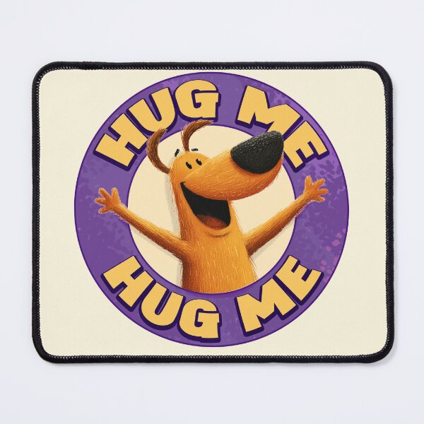 Item preview, Hug Me Badge Cartoon Dog (Purple) designed and sold by M&A Design House.