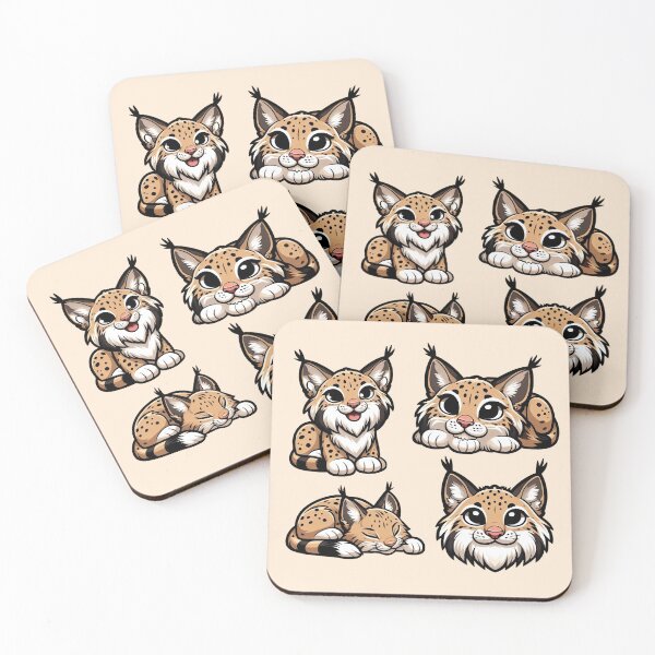 Item preview, Cute Lynx Life Sticker Pack - 4 Funny Felines designed and sold by GREENZ0NE.
