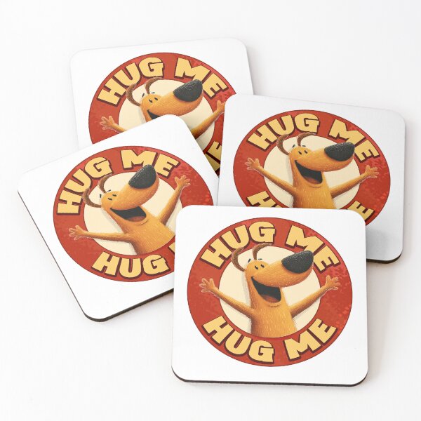 Item preview, Hug Me Badge Cartoon Dog (Red) designed and sold by M&A Design House.