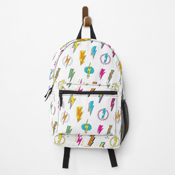 Item preview, Colorful Lightning Bolt Pattern Drawstring Bag – Retro Pop Art Electric Doodle Sport Gym Sack designed and sold by XO..