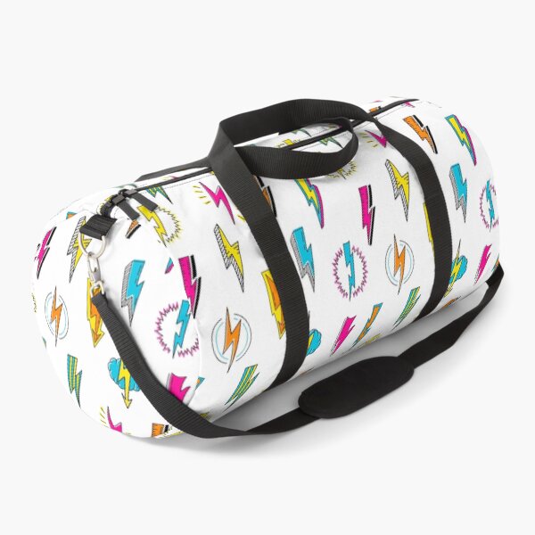 Item preview, Colorful Lightning Bolt Pattern Drawstring Bag – Retro Pop Art Electric Doodle Sport Gym Sack designed and sold by XO..