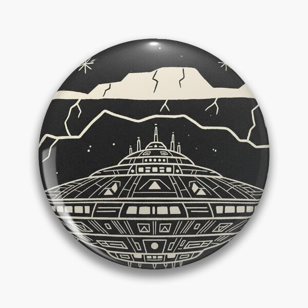 Item preview, Greenland Buried Alien Spaceship Retro Line Art designed and sold by zzz888.