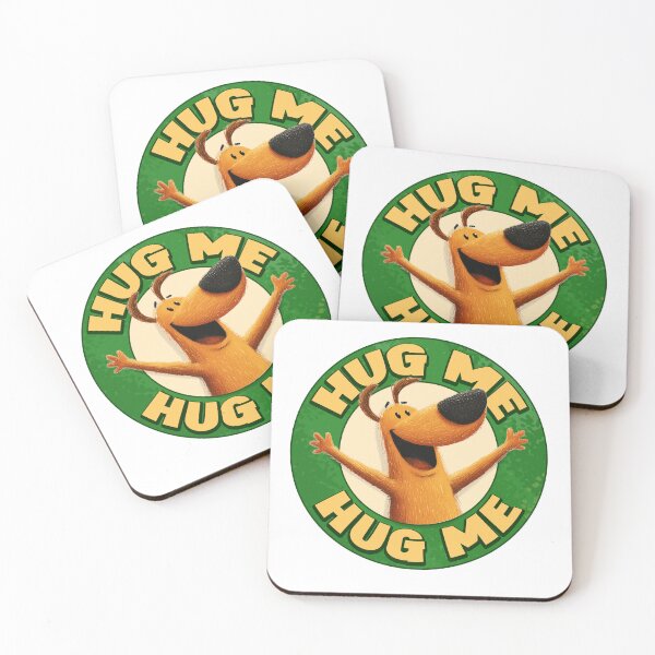 Item preview, Hug Me Badge Cartoon Dog (Green) designed and sold by M&A Design House.