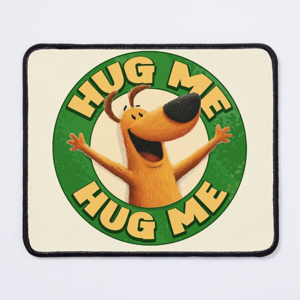 Item preview, Hug Me Badge Cartoon Dog (Green) designed and sold by M&A Design House.