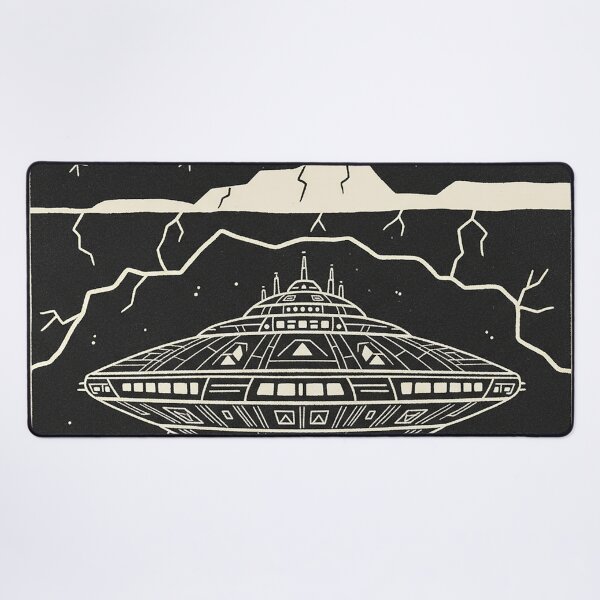 Item preview, Greenland Buried Alien Spaceship Retro Line Art designed and sold by zzz888.
