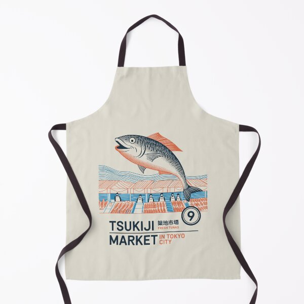 Item preview, Tsukiji Market Tokyo Poster – Playful Japanese Fish Art with Vintage Street Food Vibe designed and sold by paulo silveira.