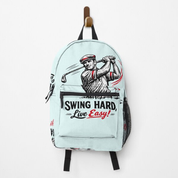 Item preview, Retro Golf Swing Illustration – Black Ink Line Art with Red Accent | AI Generated designed and sold by Cleora Visuals.