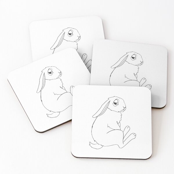 Item preview, Sarcastic Bored Rabbit - Grumpy Bunny Line Art Illustration designed and sold by IriArt-Designs.