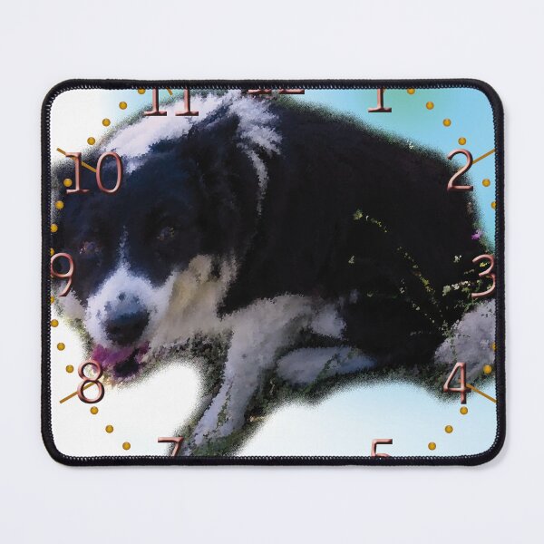 Item preview, Border collie in the grass, pointillist oil painting style (Hrs) designed and sold by Alan-David.