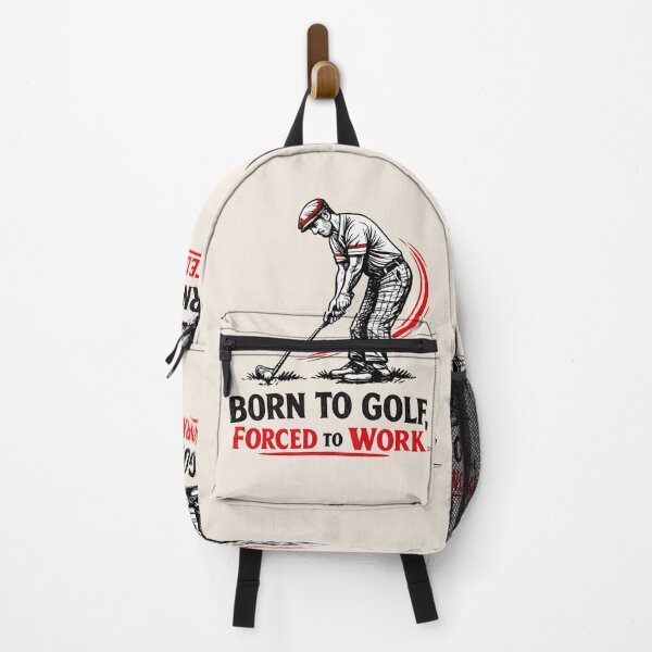 Item preview, Retro Golfer Line Art – Born To Golf, Forced To Work | Black & Red Vintage Golf Design (AI) designed and sold by Cleora Visuals.