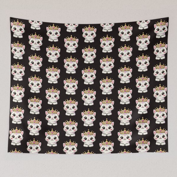 Item preview, Cute Princess Cat with Crown – Kawaii Royal Kitten Illustration designed and sold by WHDProduction45.