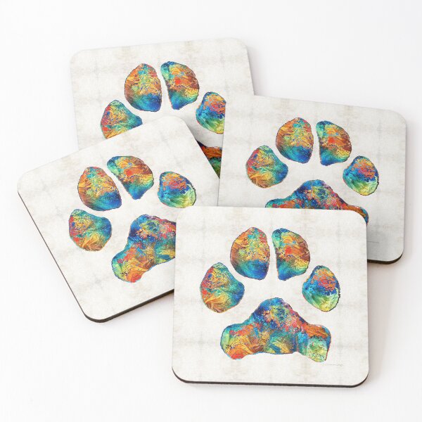 Item preview, Colorful Dog Paw Print by Sharon Cummings designed and sold by Sharon Cummings Art.