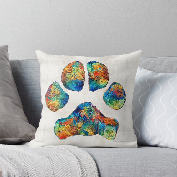 Item preview, Colorful Dog Paw Print by Sharon Cummings designed and sold by Sharon Cummings Art.