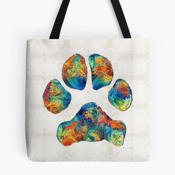Item preview, Colorful Dog Paw Print by Sharon Cummings designed and sold by Sharon Cummings Art.
