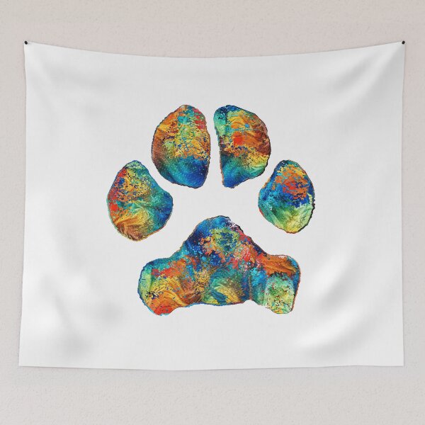 Item preview, Colorful Dog Paw Print by Sharon Cummings designed and sold by Sharon Cummings Art.