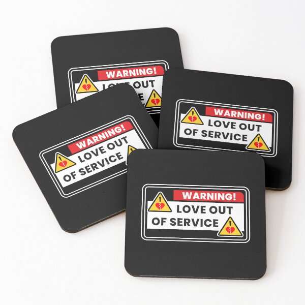 Item preview, Warning: Love Out of Service – Anti Valentine Funny Typography Design designed and sold by Kewessthetic.