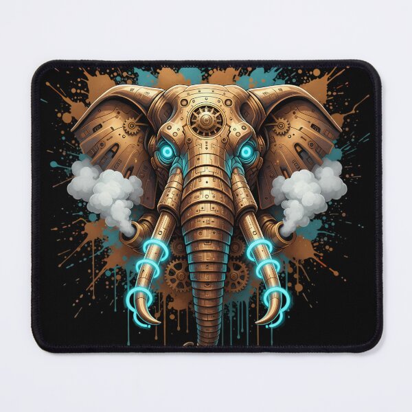 Item preview, Steampunk Elephant - Neon Gears & Steam Power designed and sold by ImpactVibe.